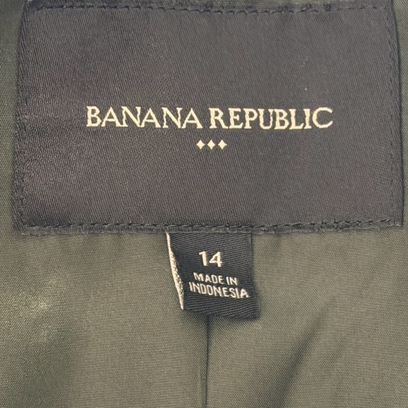 Banana Republic Women Sz 14 Green Wool Blend Single Button Front Blazer - Picture 2 of 5